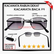 Plus Lens Glasses for Nearsightedness with Iron Frame NosepadADA, ANTI-GLARE BLACK LENS - TEREDIA SI