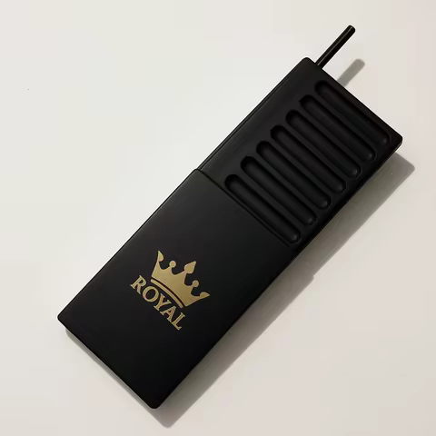 2-Pack / 4-Pack Snuff Box– 7-Compartment Case with Crown Emblem, Metal Straw, Compact Travel Size, S