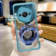 Case POCO C61 New Design Magnetic Stand Holder Transparent Casing Xiaomi POCOC61 POCO C 61 Ultra Thi