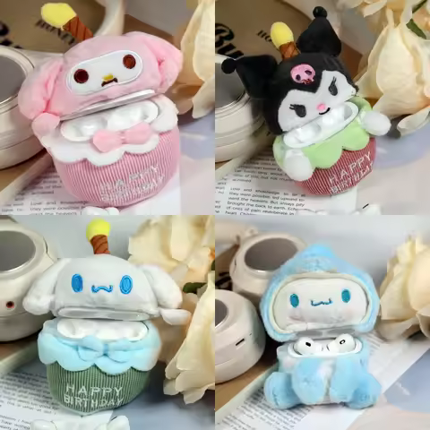 Plush Sanrio Kuromi Melody Cinnamoroll Earphone Case For Airpods 4 1 2 3 Pro 2 3 Wireless Bluetooth 