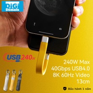 Thunderbolt 4 Cable 240W, Short USB-C Cable, 40Gbps USB4 Cable 8K@60Hz, 4K@144Hz Compatible with iPh