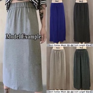 Casual Plain Style Muslimah Skirt Cotton Long Skirt Cotton Ready Stock Borong Murah Baju Murah