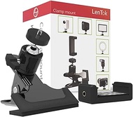 Desk Clamp Mount for Camera Phone LED Ring Light Webcam Baby Monitor, Table Clip Bundle with Ball Head Adapter, Phone Holder with Clamp Compatible with Wyze Mevo Blink Cam Arlo DSLR Rift Lume Cube
