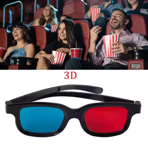 Black Frame Red Blue 3D Glasses For Projector Game DVD Anaglyph Movie Theater Immersive Experience 3