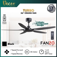 DEKA Fan DEKA DC2-311 F5DC PRO FANZO TURBO 56" 5 Blades DC Motor with Remote Control DEKA Ceiling Fa