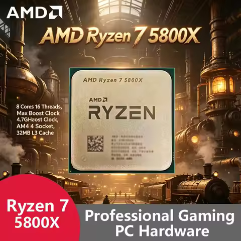AMD Ryzen 7 5800X AM4 Unlocked Gaming CPU, 8C16T, 4.7GHz Boost, 32MB Cache, OEM Tray No Retail Box F