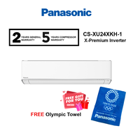 Panasonic Air Cond CS-XU24XKH-1 / CS-XU24XKH1 2.5HP Wifi X-Premium Inverter AERO Series Air Conditioner CSXU24XKH (FREE Olympic Towel)