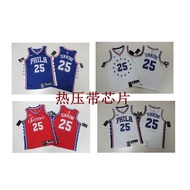 Hot-Pressed Jersey 76ers SIMMONS Jerseys 76ers No. 25 SIMMONS Basketball Jersey Fan Sports Training 