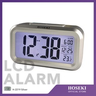 HOSEKI 13cm (05-Inch) Digital LCD Alarm Clock | Auto Glow In The Dark With Night Light Screen Display | Modern Ergonomic
