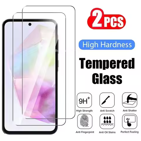 2Pcs Premium Tempered Glass for Samsung Galaxy A55 A35 A25 A15 A05S 5G Tempered Glass Film for Samsu