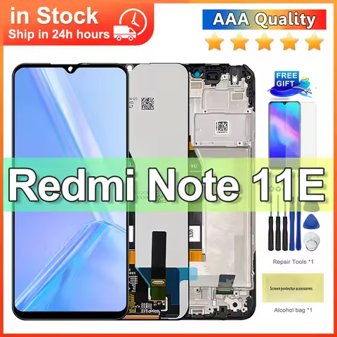 6.58" For Xiaomi Redmi Note 11E LCD Display Screen Frame Touch Digitizer Assembly For Redmi Note 11 