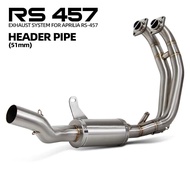 For Aprilia RS457 2024 2025 Motorcycle Exhaust Modify Front Link Pipe Stainless 51mm Escape Manifold
