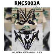 Rapido cover set NVX V1 Thai Aerox 155 Black (sticker tanam)