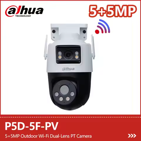 Dahua 5+5MP PT Camera P5D-5F-PV Outdoor Wi-Fi Dual-Lens Two-way Talk Smart Dual Light Human & Vehicl