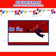 Spiderman Sticker Party Name Tag