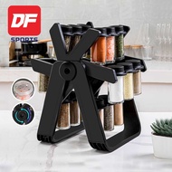 DF.os Ferris Wheel Rotatable Glass Seasoning Rack Set Seasoning Spice Jar 18 Cans Rak Berputar Penyi