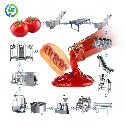 Commercial Full Automatic Tomatoes Ketchup Making Machine Puree Tomato Sauce Mayonnaise Production L