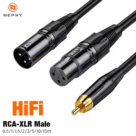 Female/Male XLR Input To RCA Output Audio Cable For Amplifier Karaoke Microphone AMP DMX HIFI Cannon