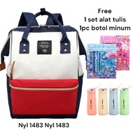 Boys' and girls' school bags. Plain anello bags, free set of stationery and drinking bottles