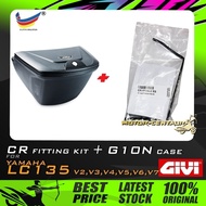 SET KOMBO KOTAK/BOX GIVI G10 G10N CENTRE/CENTER CASE + FITTING KIT FOR YAMAHA Y135LC ES LC135 V2, V3