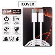 ICOVER-DC19 Type-C to Type-C 20W Fast Charging Cable, Braided Wire Cover, Anti-Breakage and Anti-Tan