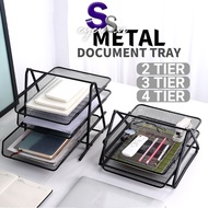Metal 2/3/4 Tier File Letter Document Tray Collection Paper Holder Sorting Dropbox Desk Organizer Ra