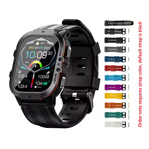 Latest C26 Men's Smartwatch BT Call IP68 Waterproof Heart Rate Monitor 350mAh Large Battery Outdoor
