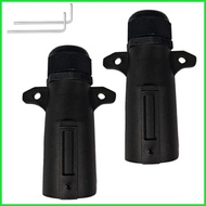 7 Way Trailer Plug 2 Pieces Detachable 7 Way Round Trailer Side Connector Adapter Replacement Parts 