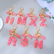 1Pcs Exquisite 26 Letter Resin Keyring With Tassel A-Z Initials Keychain Bag Ornament Jewelry Gift