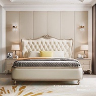 【SG Sellers】Leather And Solid Wood Bed Frame Queen/King Bed Frame Bed Frame With Mattress