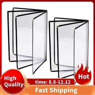 Menu Covers 8.5 X 11 Inch Restaurant Menu Holder 2PCS 4 Page 8 View Transparent Menu Sleeve,Fits A4 