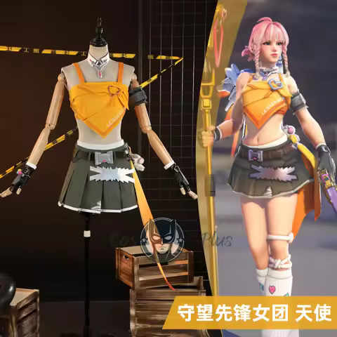 Overwatch Mercy Lesserafim Girl Group Cosplay Costume Uniform Halloween Carnival Party Christmas Pla