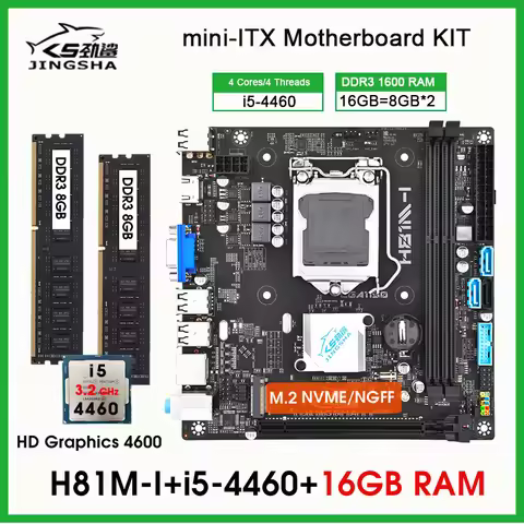 H81 itx Motherboard processor and memory kit core i5 4460 CPU 16GB ddr3 PC RAM placa mae lga1150 mot
