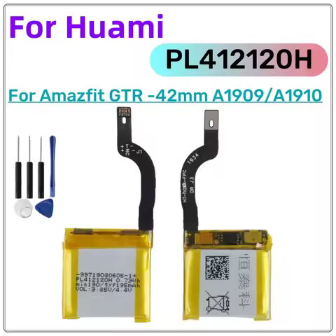Original PL412120H battery For Huami Amazfit GTR 42MM A1909 A1910 195mAh PL412120H Battery Replaceme