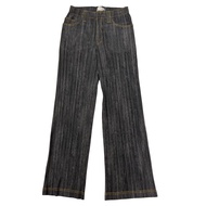 成色極佳 ▲ 三宅一生 PP75-JF022 PLEATS PLEASE PLEASE 印花牛仔褲，灰色，0碼，日本製造，正品，女款