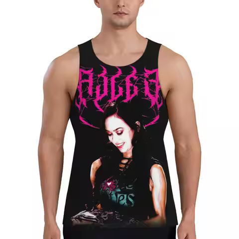 Quick Dry AJ Lee Death Metal Exercise Tank Tops Sleeveless Tees Bodybuilding Fitness Gym Summer Vest