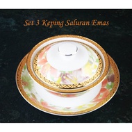 3 PC GOLD RIM COLLECTION SERVE SET SE10146G