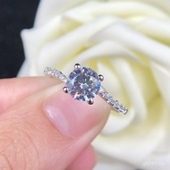 18k Gold Diamond Ring Female 1 Moissanite Simulation Proposal 925 Moissanite Twisted Arm Carat Gift 