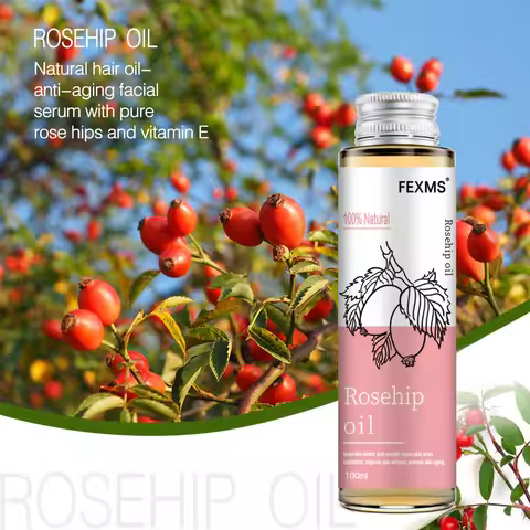 Rosehip Seed Oil, 100% Pure Organic Unrefined Cold Pressed Anti Aging Rose Hip Moisturizer For Hair 