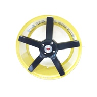 SPORT RIM 17 INCH CV3 17X8 4H100 ET28 YELLOW BLACK(With Installation)