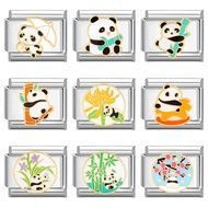 21 Pandas Fit Italian Charm Links 9mm Stainless Steel Bracelet Making Jewelry Diy Fashion Accessorie