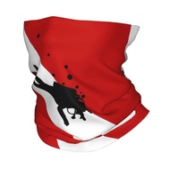 Custom Scuba Dive Flag Bubble Red White Bandana Neck Gaiter UV Protection Face Scarf Cover Diving  H