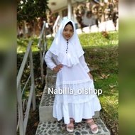 Baju Muslim Anak \ Gamis Anak Perempuan \ Gamis Putih Anak Perempuan
