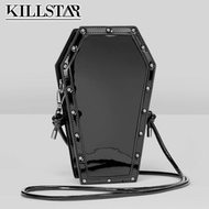 Oo吉兒oOunconfirmed鉚釘皮繩背帶漆皮棺材斜背包 英國原裝進口Killstar副牌Kihi【JKS0406】
