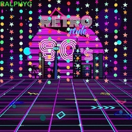 RALPHYG Neon Fluorescent Garland, Fluorescent Paper Colorful Round Pentagram Fluorescent Banner, Han