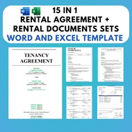 🔥INSTANT🔥 15 IN 1 Rental Agreement Contract + Rental Documents Template | Template Kontrak Surat Per