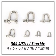 SUS 304 D Shackle High Quality SUS 304 M4 M5 M6 M8 Shackle Stainless Steel 304 U shape Buckle Type D