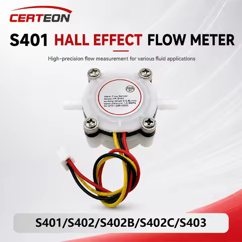 ZJ-S402BWhite PE Flow Sensor Series Water Flow Sensor 0.5-6Lmin 3.5-24VDC Hall Flow Meter for Coffee