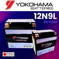 12N9 12N9L-BS YB9L-B YOKOHAMA BATTERY GEL MODENAS JAGUH CL160 SCRAMBLER HONDA CM200 750CC RANGER SUPER HAWK ( 12V 9AH )