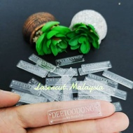 Custom Label Tag Tudung Jenama sendiri Acrylic Clear by lasercut malaysia